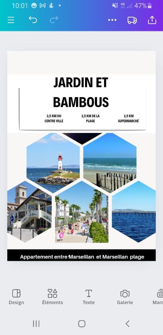 Jardin Et Bambous, Studio Cosy, Classe 2 Etoiles Марсейан Экстерьер фото